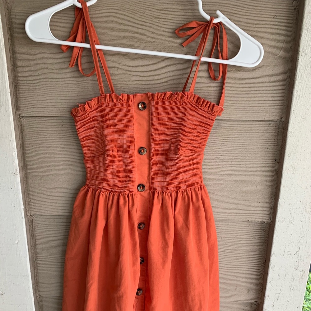 Tie Strap Button Down Dress
